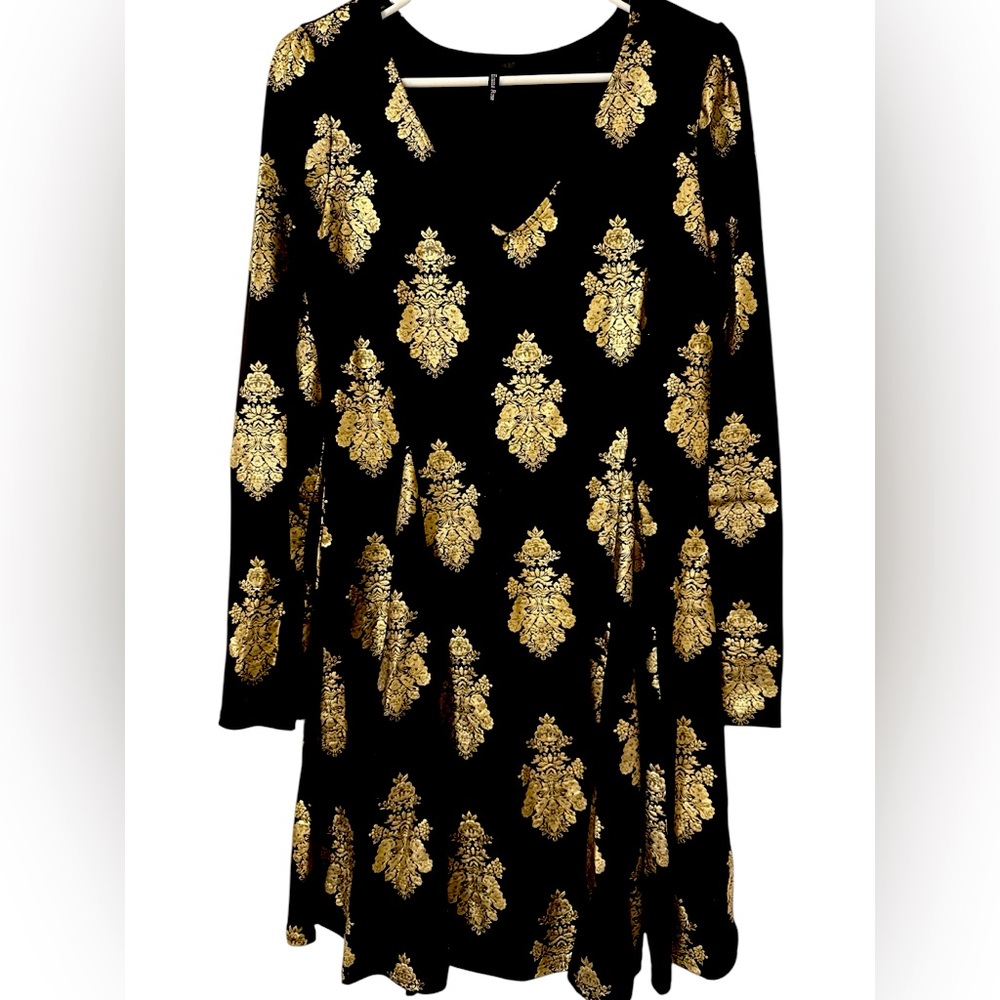 Black & Gold Fit & Flare Dress